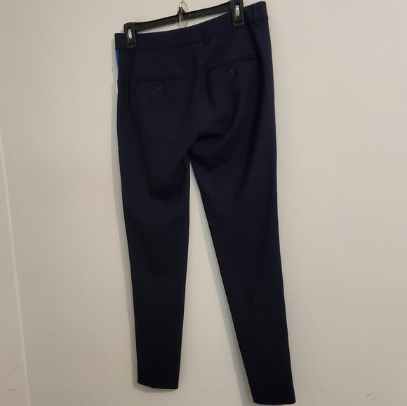 NWT Vince Wool Crepe Tuxedo Pants - Navy Blue with‎ Vibrant Blue Stripe - Size 2 - Picture 6 of 12